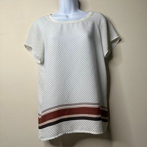 Ann Taylor LOFT Short Sleeve Polka Dot Blouse Women's XS